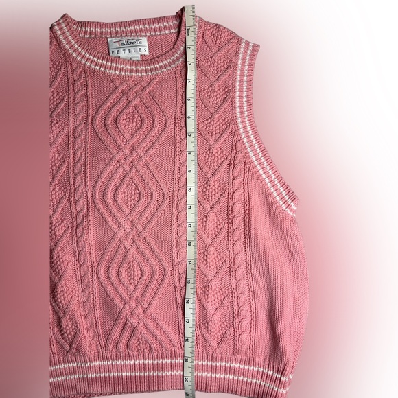 Cottagecore Barbiecore Cable Knit Pink Sweater Vest - Picture 4 of 4